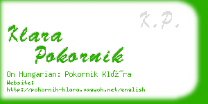 klara pokornik business card